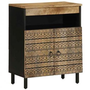 Aparador de madera maciza de mango rugosa 60x33,5x75 cm