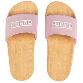 Chanclas Munich Flat Slider Wood Beige Rosa para Mujer - 38 EU