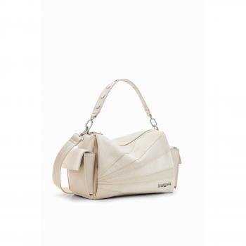 Desigual MACHINA HABANA Women's Shoulder Bag in White, Beige Polyethylene Handbag, Removable Strap, Size: ONE SIZE