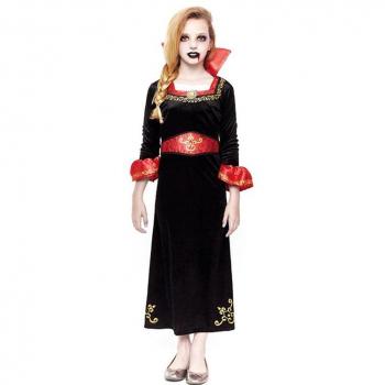 Disfraz de Vampiresa roja y negra para niña