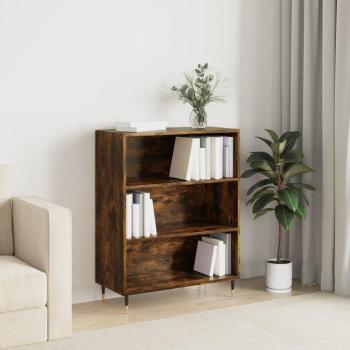 Estantería de madera de ingeniería 69,5x32,5x90 cm en blanco y negro brillante para oficina, estudio y dormitorio - Mueble de almacenaje y librería
