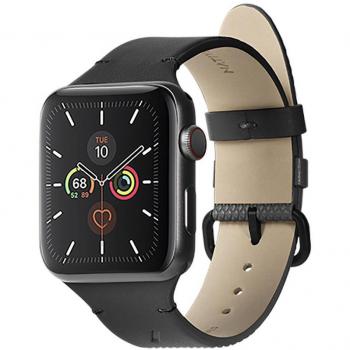 Correa Clásica Native Union para Apple Watch (38 mm, 40 mm, 41 mm, Poliéster Reciclado, Cuero, Acero Inoxidable, Plástico Reciclado), Color Negro