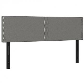 Cabeceros 2 unidades tela gris oscuro 72x5x78/88 cm
