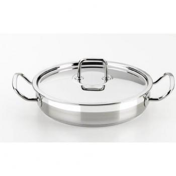 BRA Profesional - Rustidera con Tapa, 30 cm, Acero Inoxidable 18/10