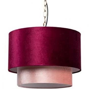 Lámpara de Techo Metal-Poliéster Rosa 45x45x149 cm para Iluminación y Decoración de Interiores