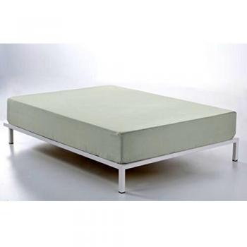ESTELA - Sábana Bajera Ajustable 100% algodón Peinado de 200 Hilos, Color Hueso - Cama de 90 cm - Alto de 30 cm