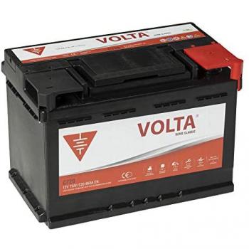 Batería de Coche Volta C720D Classic 72 Ah 660 A EN, Borne +Dcha, Medidas: Largo 278 mm x Ancho 175 mm x Alto 190 mm, con 2 años de