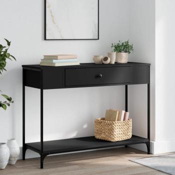 Consola negra de madera multicapa 100x34,5x75 cm
