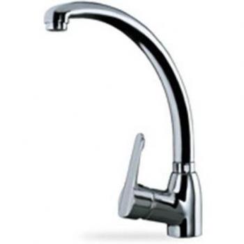 Grifo De Cocina Teka Monomando Mn Color Cromo Ref 8191462 Caño Alto Giratorio