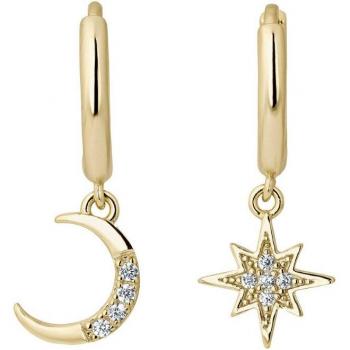 Pendientes Ear Candy Eternity asimétricos de Plata de Ley 925 con baño de oro 18k.