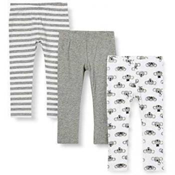 NAME IT Nbnlegging 3p Grey Mel. Bear Noos Leggings, Melange Gris, 56 para Bebés