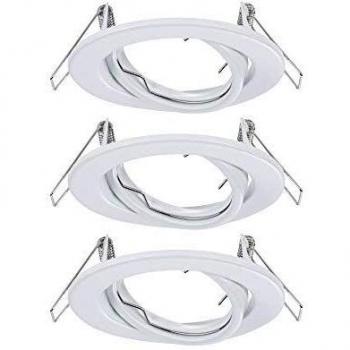Juego de 3 lámparas empotrables GU10 orientables blancas, máx. 3x10W