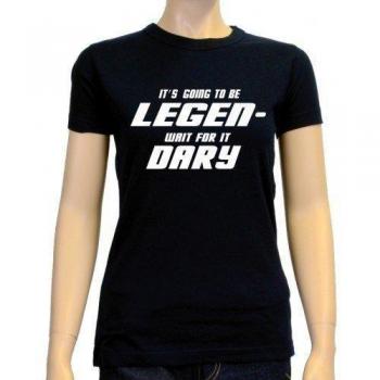 Coole-Fun-T-Shirts T-shirt Its Going To Be Legen Wait For It Dary - Himym - Camiseta de deporte para mujer, color negro, talla M