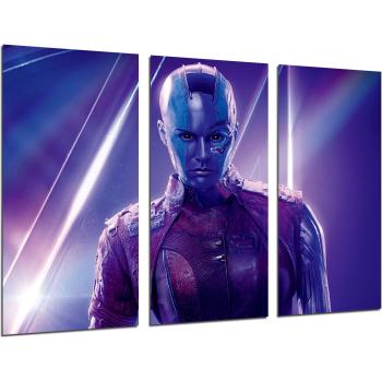 Set de 3 Cuadros Decorativos de Superhéroes Marvel - Nebula y Los Vengadores: Guerra Infinita, Impresión Digital sobre Madera