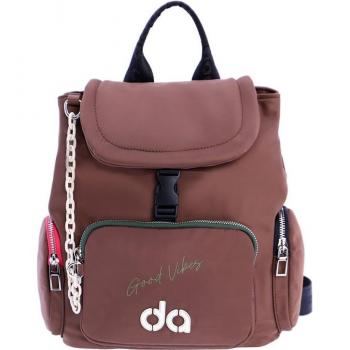 Mochila de mujer Bolonia de Don Algodón, color marrón con cremallera