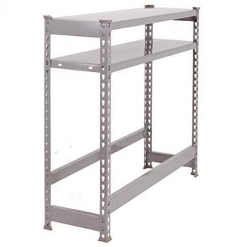 Estantería SIMONBOTTLE para Cajas de Bebidas, Capacidad para 2 Cajas, 3 Baldas, Soporta 100 kg, Dimensiones 1000x1000x300 mm, Color Gris