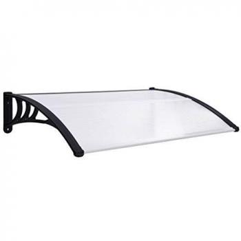 Black and Transparent Door Canopy 120x75 cm PC