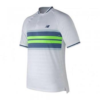 NEW BALANCE – Tournament Henley Hombre Tenis Polo, color weiß, tamaño large