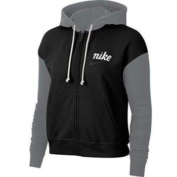 NIKE W NSW Vrsty Hoodie FZ Ft Sudadera, Mujer, Black/Smoke Grey/