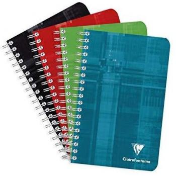 Cuaderno de espiral Clairefontaine 110 x 170 mm, cuadriculado, 100 páginas, papel blanco 90 g