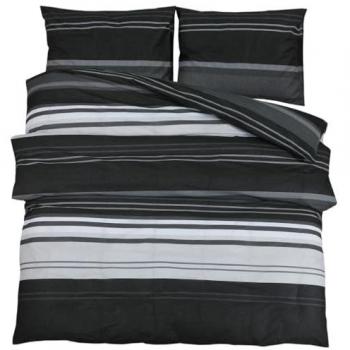 vidaXL Duvet Cover Set Black and White 200x200 cm Cotton