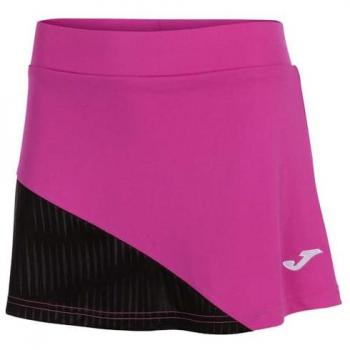 Falda de tenis Joma Montreal rosa flúor negro mujer