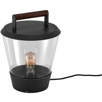 Lámpara de mesa decorativa Larkyn en negro de aluminio (1 llama, E27) para exterior