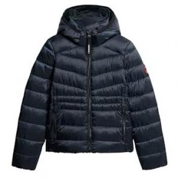 Chaqueta acolchada con capucha Superdry Fuji Quilt Padded negra para mujer