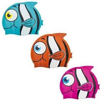 Bestway 26025 Gorro de Natación Infantil Silicona Pez, Unisex niños, Multicolor