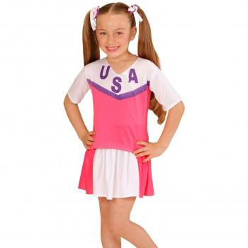 Disfraz de Cheerleader Rosa y Blanco para Niña - Talla 4-5 Años (116 cm)