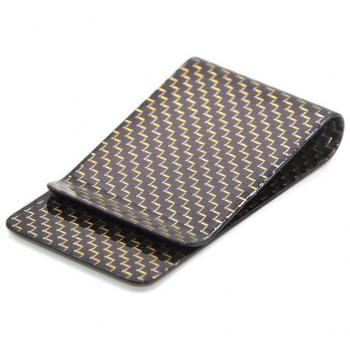 Pinza billetera, de Medifier, de fibra de carbono brillante dorado large