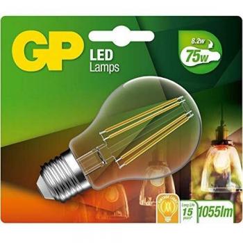 Lámpara LED Clásica Filamento GP, E27, 8.2W (equivalente a 60W), 806lm, Blanco