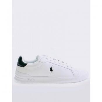 Polo Ralph Lauren Heritage Court II Men's Low-Top Leather Sneakers with Logo and Rubber Sole White Size 45