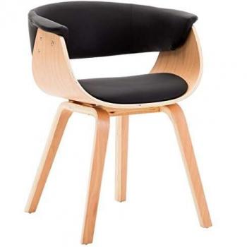 vidaXL Silla de salón con Comedor de Madera Curvada y Piel sintética