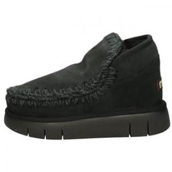 Mou Women's Eskimo Bounce Suede Winter Ankle Boots - Black, Size 8 US