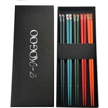 5 pares de palillos de fibra de vidrio, palillos reutilizables, aptos para lavavajillas, 22,8 cm