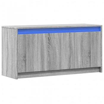 Mueble de TV con LED madera ingeniería gris Sonoma 100x34x50 cm
