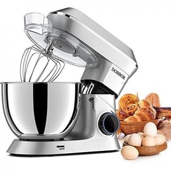 DOBBOR Batidora Amasadora 1500W, 8.5L Profesional Movimiento Orbital Robot de Cocina Amasador 5 Funciones