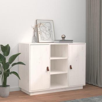 Aparador blanco de madera maciza de pino 100x40x75 cm