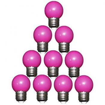 Bombilla LED Esférica G45 230V 3W E27 Morada y Rosa (10 Unidades)
