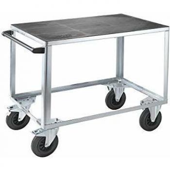 Carro de Montaje Eurokraft Pro 480714, Capacidad de Carga 500 kg, Plataforma de Plástico 1050 x 700 mm, Estructura Galvanizada