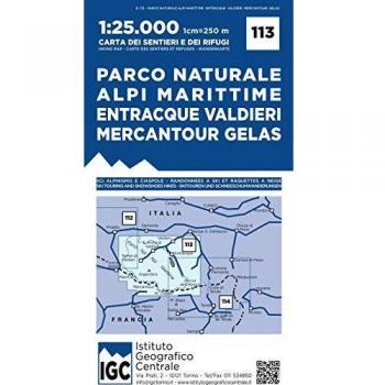 Mapa excursionista 1:25.000 Parco Naturale Alpi Marittime - Entracque, Valdieri, Mercantour, Gelas