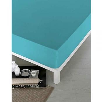 NATURALS Sábana Bajera Turquesa Claro Cama 90 cm