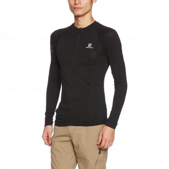 Salomon Exo Motion del Hombres Manga Larga Camiseta, Hombre, Exo Motion, Negro, L