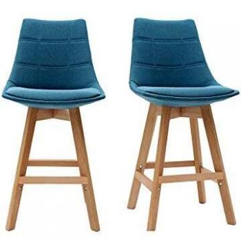 Taburetes de bar nórdicos azul petróleo 65 cm (lote de 2) Matilde