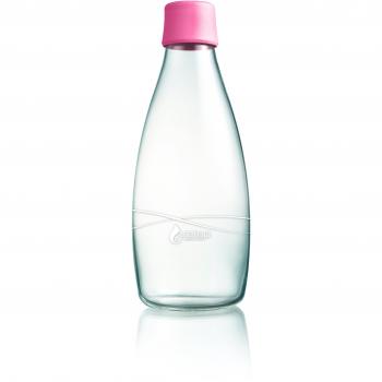 Retap ApS 0.8 Litre Large Borosilicate Glass Water Bottle, Pink