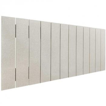 Cabecero Tapizado de Polipiel Premium Intercambiable Acolchado Lujo (Celeste, 180cm) y Cabecero de Madera Reciclada DM Estilo Palet Vertical con Herrajes (110cm