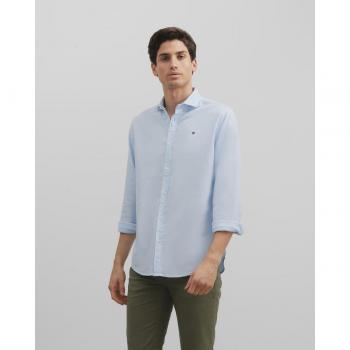 Camisa Celeste Slim Fit Oxford Cutaway de Alta Calidad
