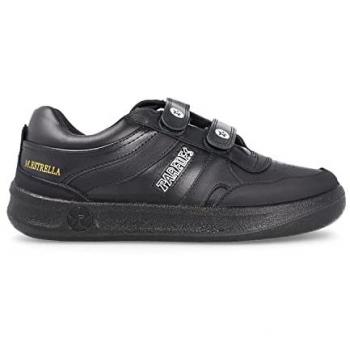 Zapatillas deportivas Paredes Estrella de piel con velcro, suela de goma, color negro, talla 49 para caballero y unisex