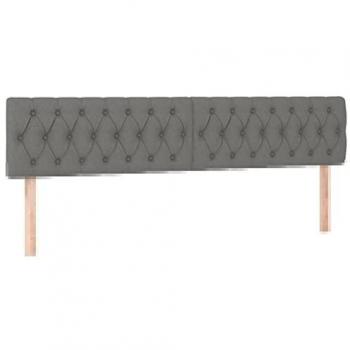 Cabecero con LED de tela gris oscuro 200x7x78/88 cm vidaXL - Gris